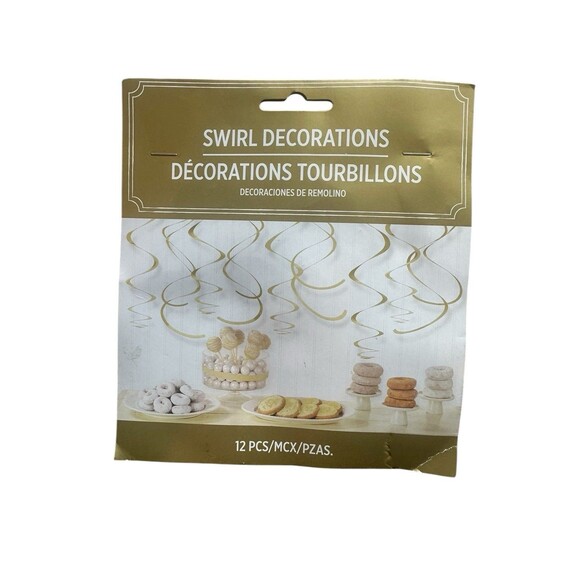 Party Supplies Bundle 6 Gold & White Confetti  Plates Tablecloth Napkins Decor - Picture 6 of 7